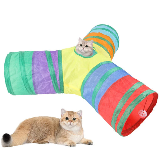 Wear-resistant Cat Play Tunnel Foldable Pet Animal Tunnels with Crinkle Playing Toy for Cats Guinea Pig Rabbits Funny Cat Supply